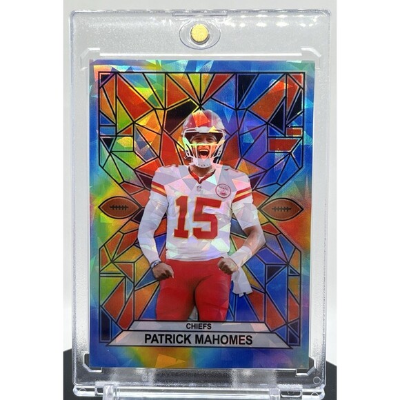 Patrick Mahomes SP Stained Glass Cracked Ice Holographic Custom Trading Card 918 - Picture 1 of 2
